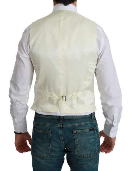White Waistcoat Formal Wool  Vest Dolce & Gabbana
