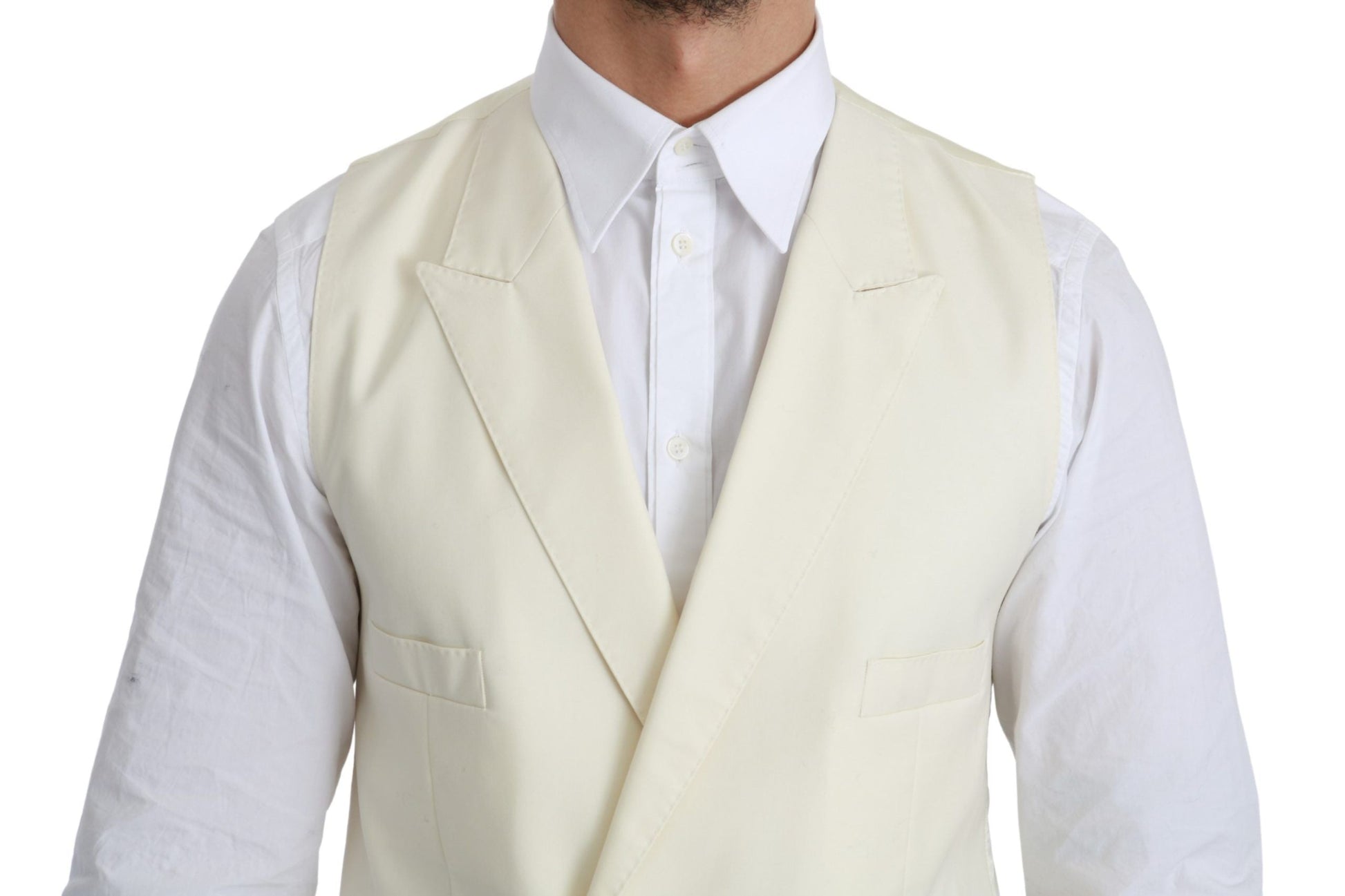 White Waistcoat Formal Wool  Vest Dolce & Gabbana