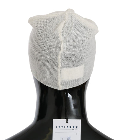 Beanie White Wool Blend Branded Hat Costume National