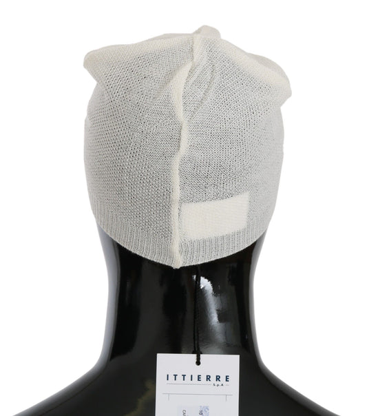 Beanie White Wool Blend Branded Hat Costume National