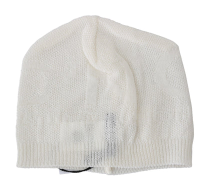 Beanie White Wool Blend Branded Hat Costume National