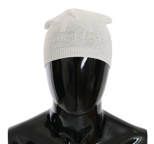 Beanie White Wool Blend Branded Hat Costume National