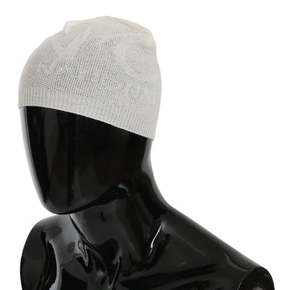 Beanie White Wool Blend Branded Hat Costume National