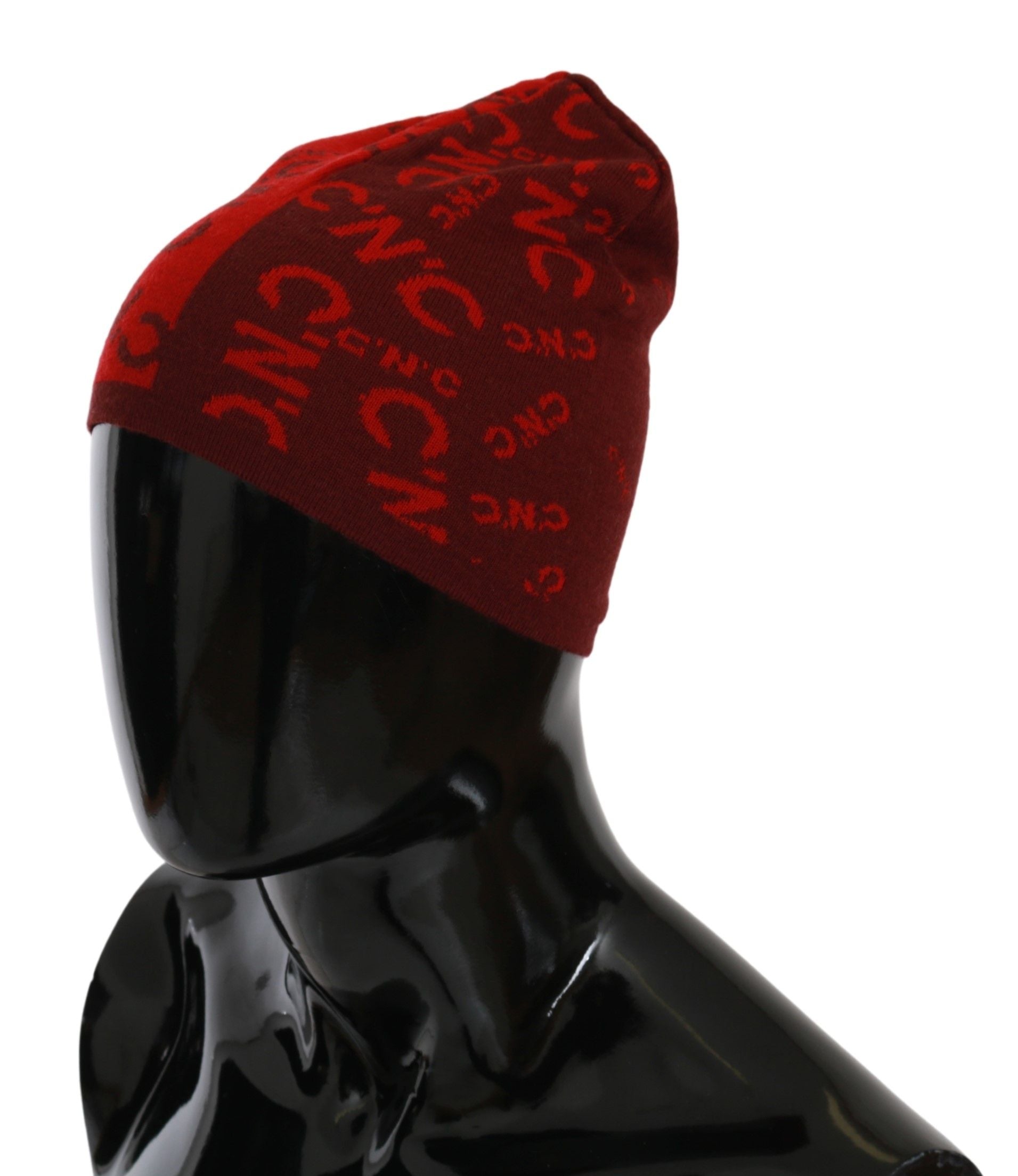 Red Wool Blend Branded Beanie Hat Costume National