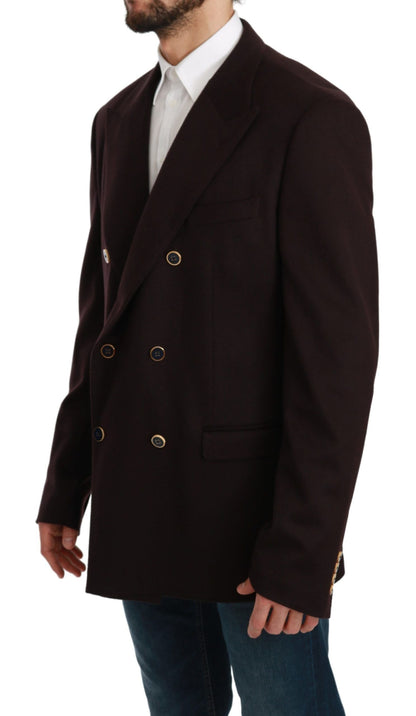 Bordeaux Cashmere Coat TAORMINA Blazer Dolce & Gabbana