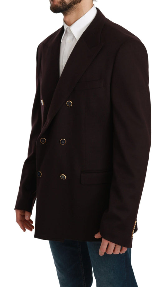 Bordeaux Cashmere Coat TAORMINA Blazer Dolce & Gabbana
