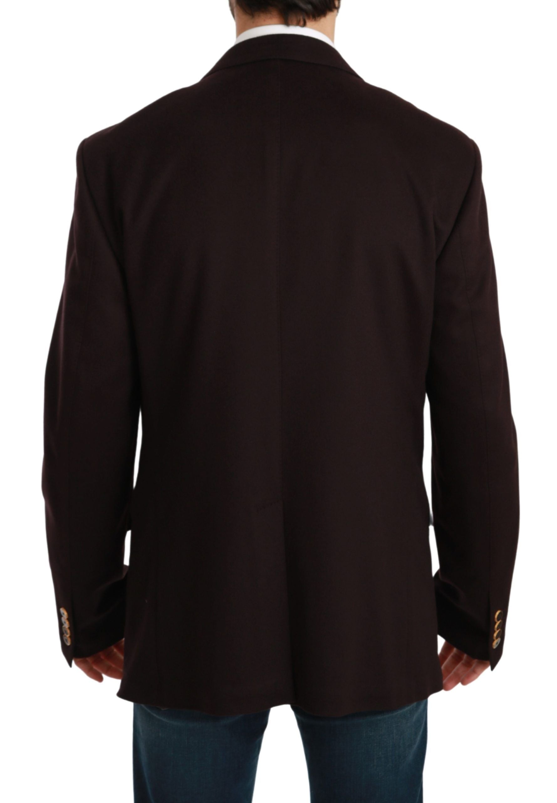 Bordeaux Cashmere Coat TAORMINA Blazer Dolce & Gabbana
