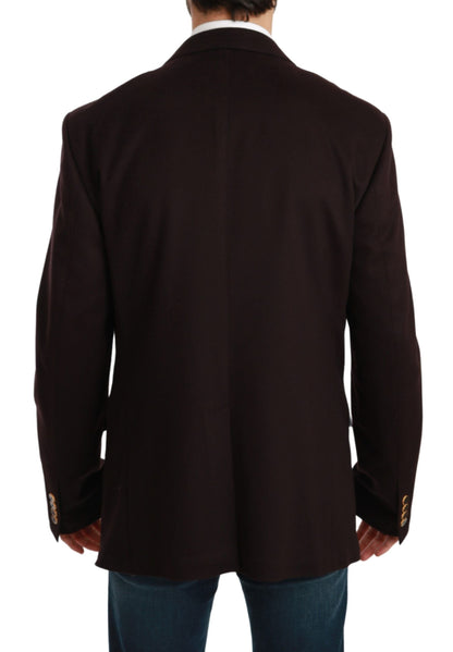 Bordeaux Cashmere Coat TAORMINA Blazer Dolce & Gabbana