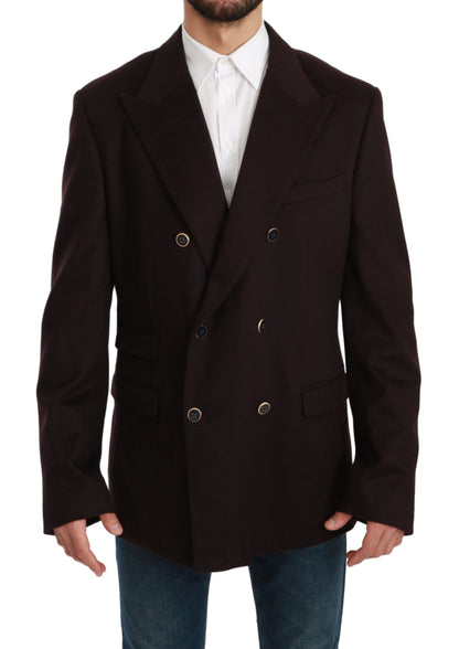 Bordeaux Cashmere Coat TAORMINA Blazer Dolce & Gabbana