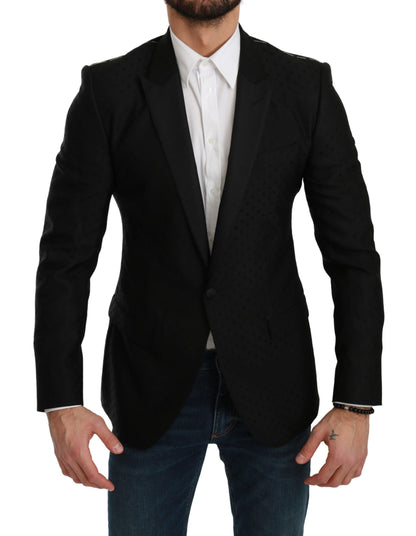 Black Slim Fit Coat Jacket MARTINI Blazer Dolce & Gabbana