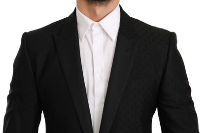 Black Slim Fit Coat Jacket MARTINI Blazer Dolce & Gabbana