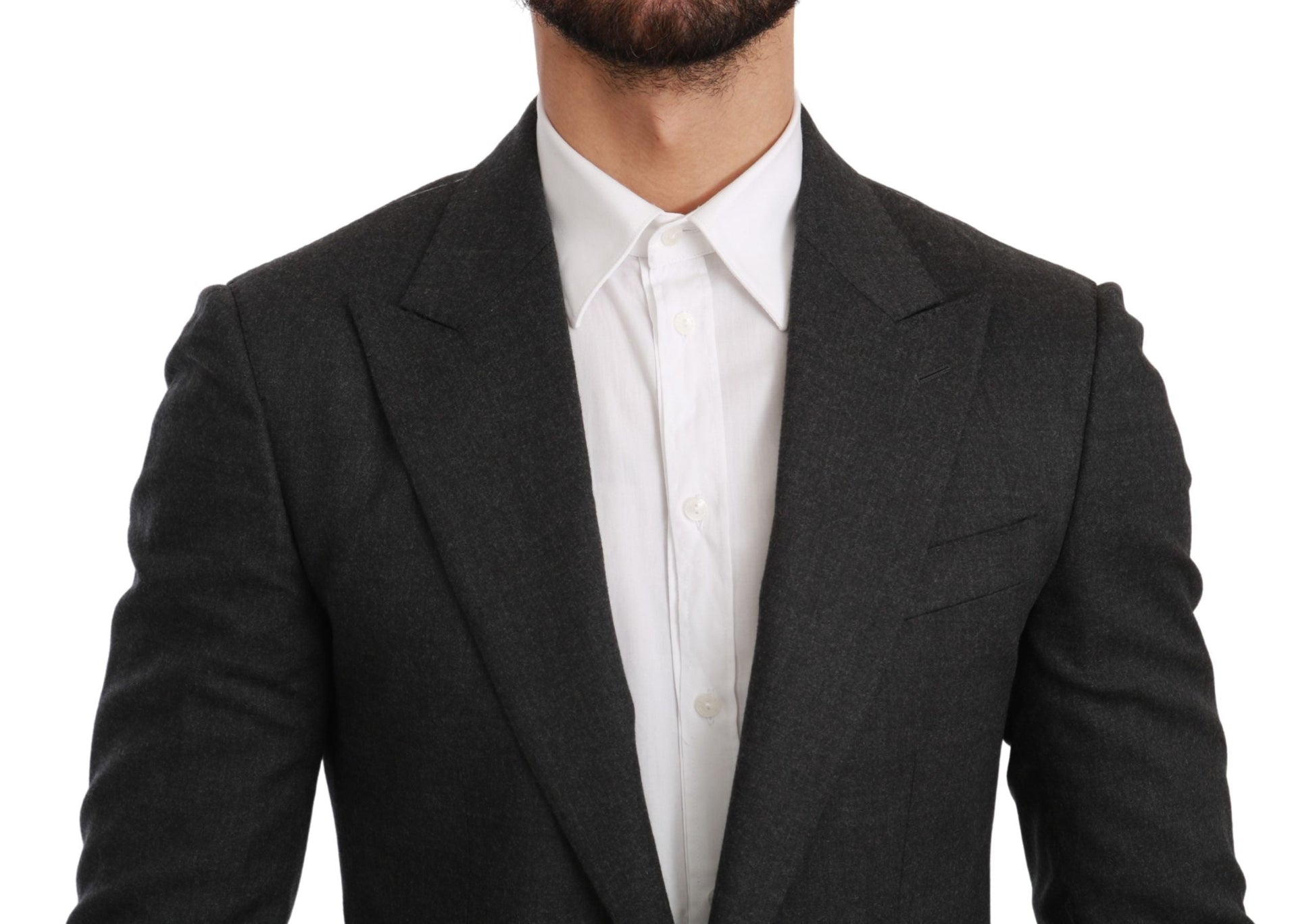Gray NAPOLI Slim Fit Jacket Wool Blazer Dolce & Gabbana