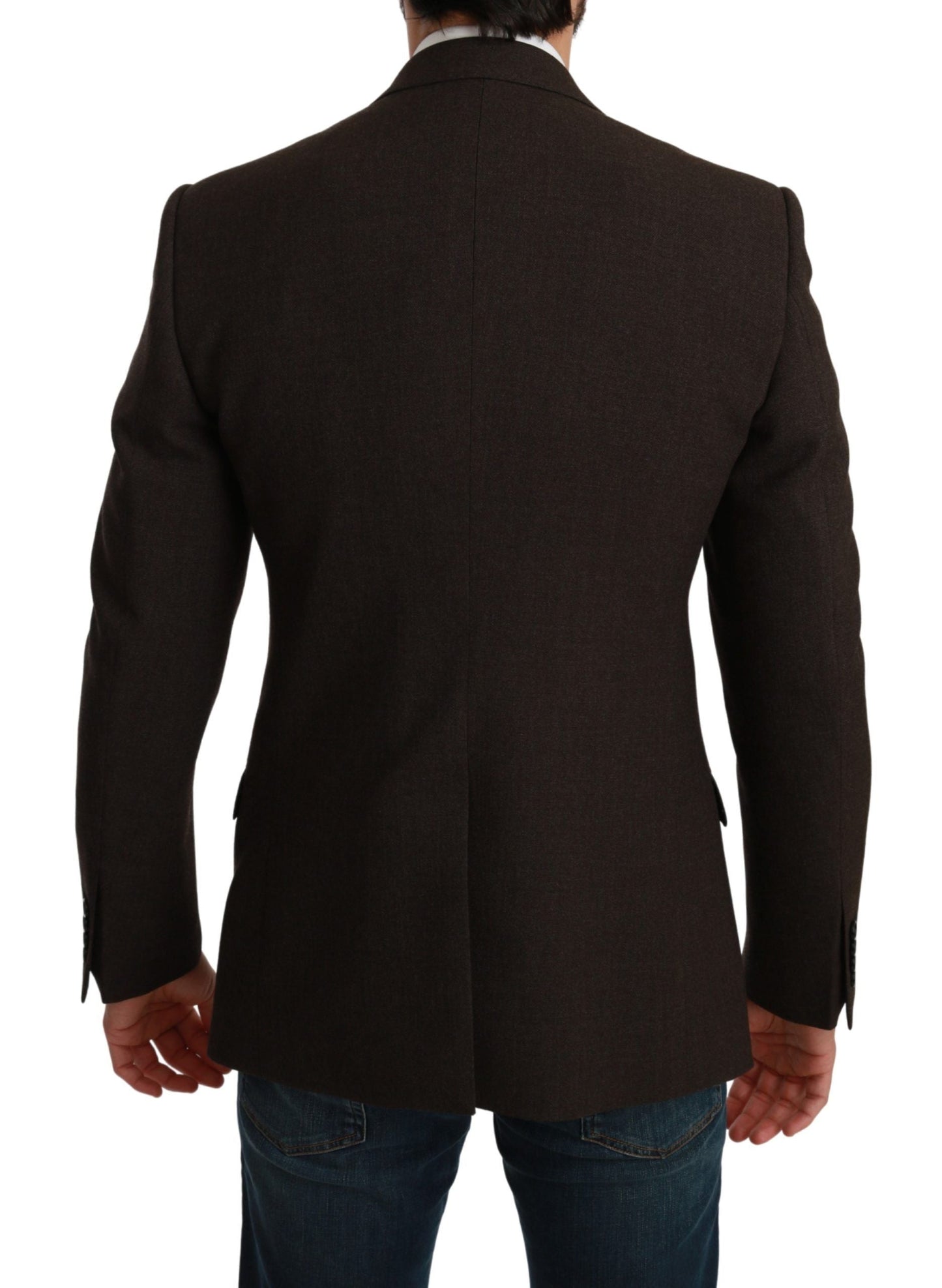 Brown Slim Fit Coat Jacket MARTINI Blazer Dolce & Gabbana