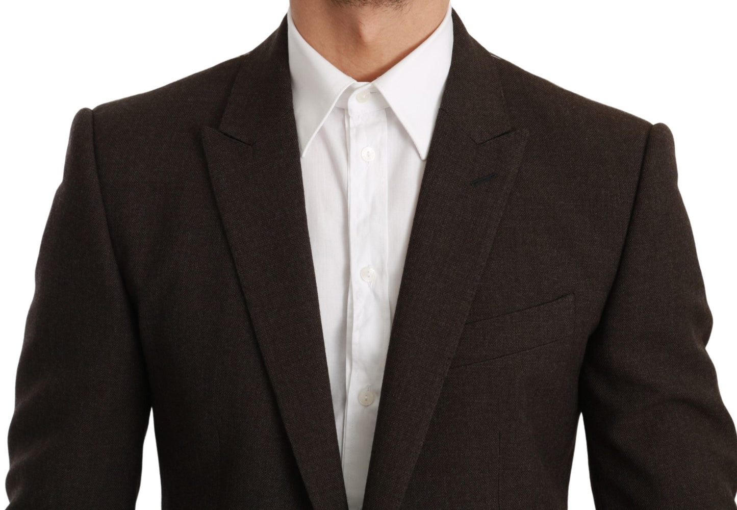 Brown Slim Fit Coat Jacket MARTINI Blazer Dolce & Gabbana