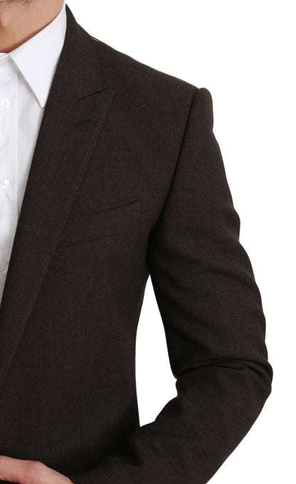 Brown Slim Fit Coat Jacket MARTINI Blazer Dolce & Gabbana