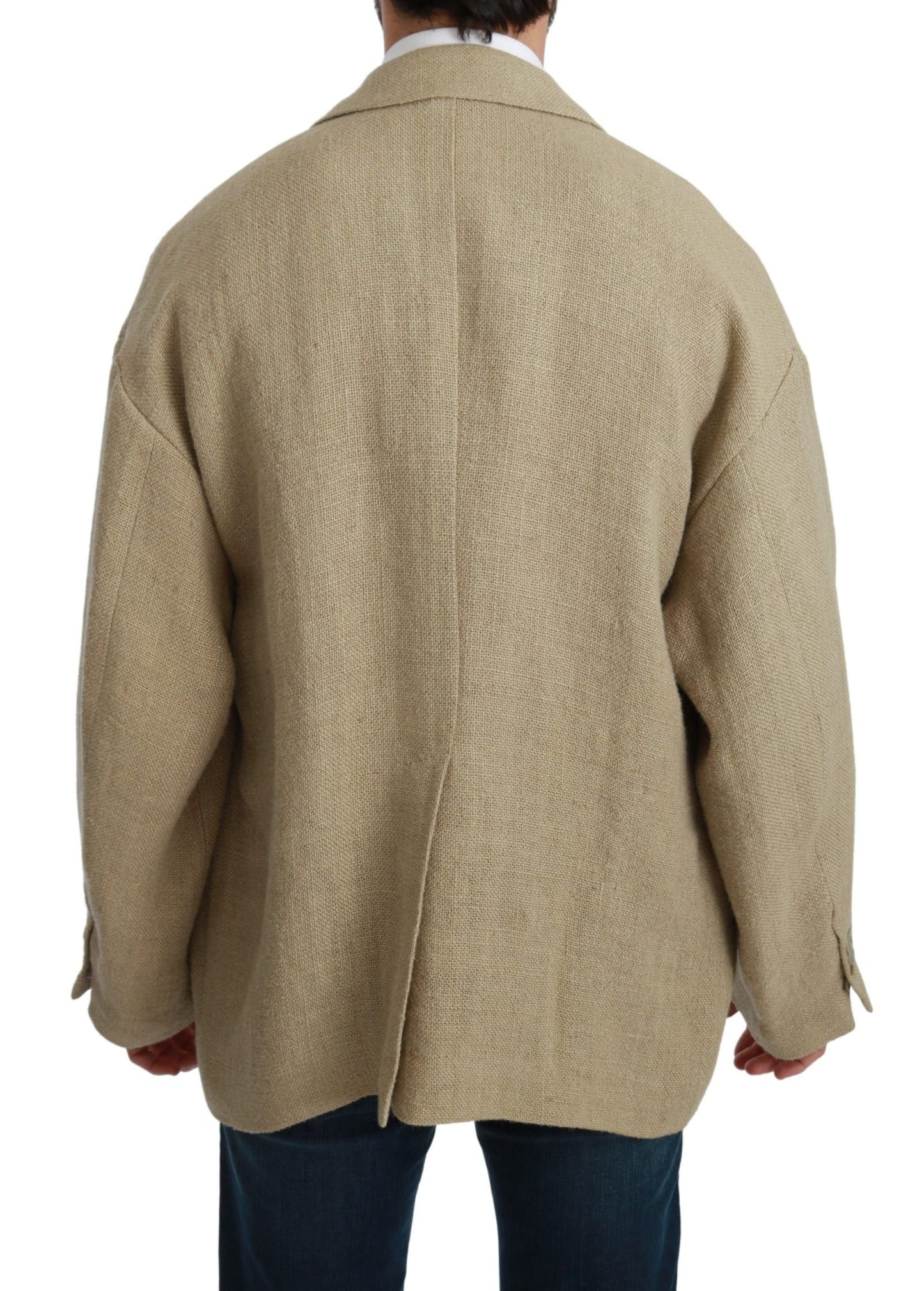 Beige Jacket Coat 100% Jute Blazer Coat Dolce & Gabbana