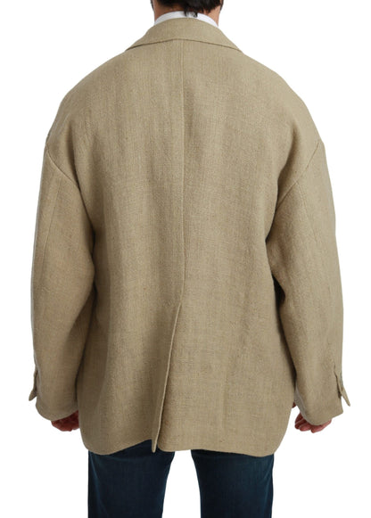 Beige Jacket Coat 100% Jute Blazer Coat Dolce & Gabbana