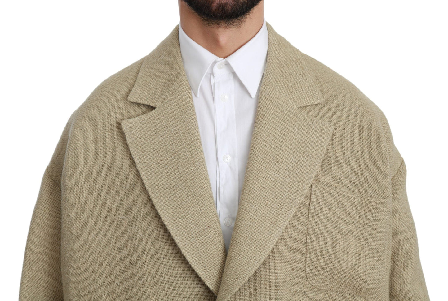 Beige Jacket Coat 100% Jute Blazer Coat Dolce & Gabbana