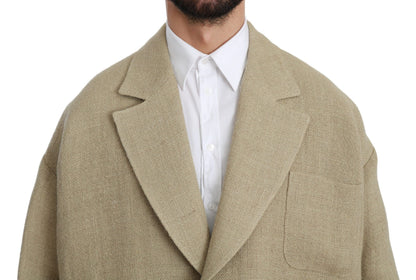 Beige Jacket Coat 100% Jute Blazer Coat Dolce & Gabbana