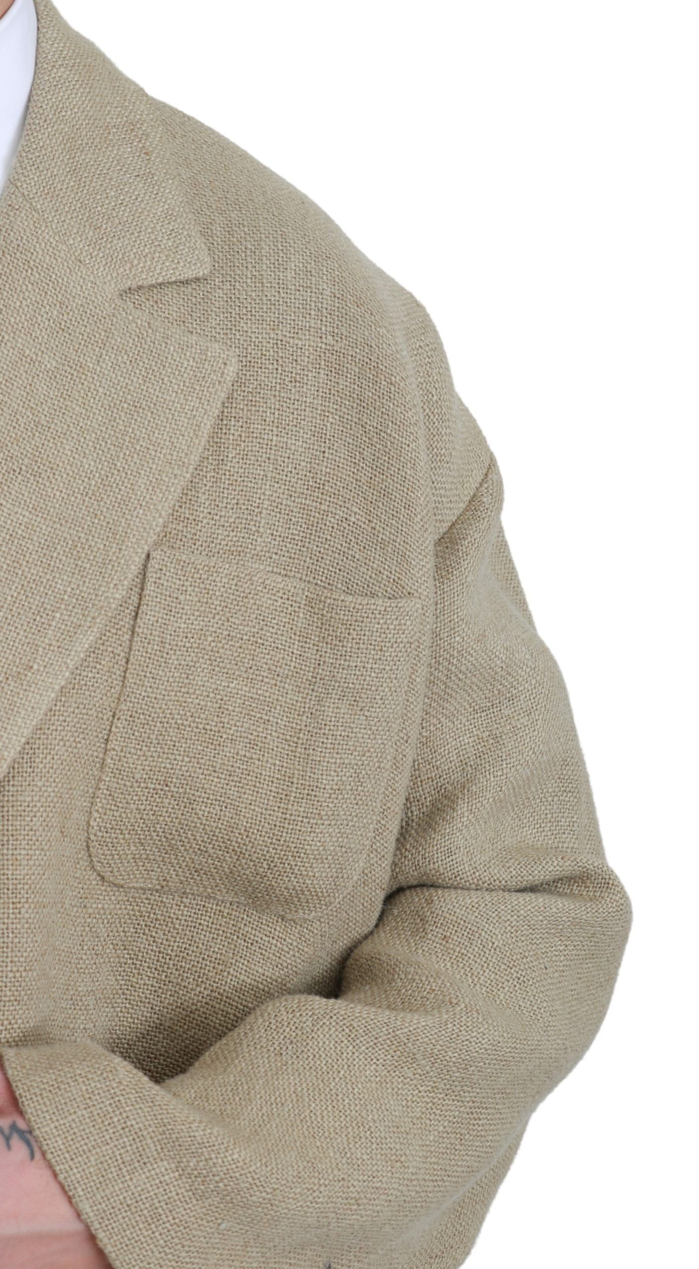 Beige Jacket Coat 100% Jute Blazer Coat Dolce & Gabbana