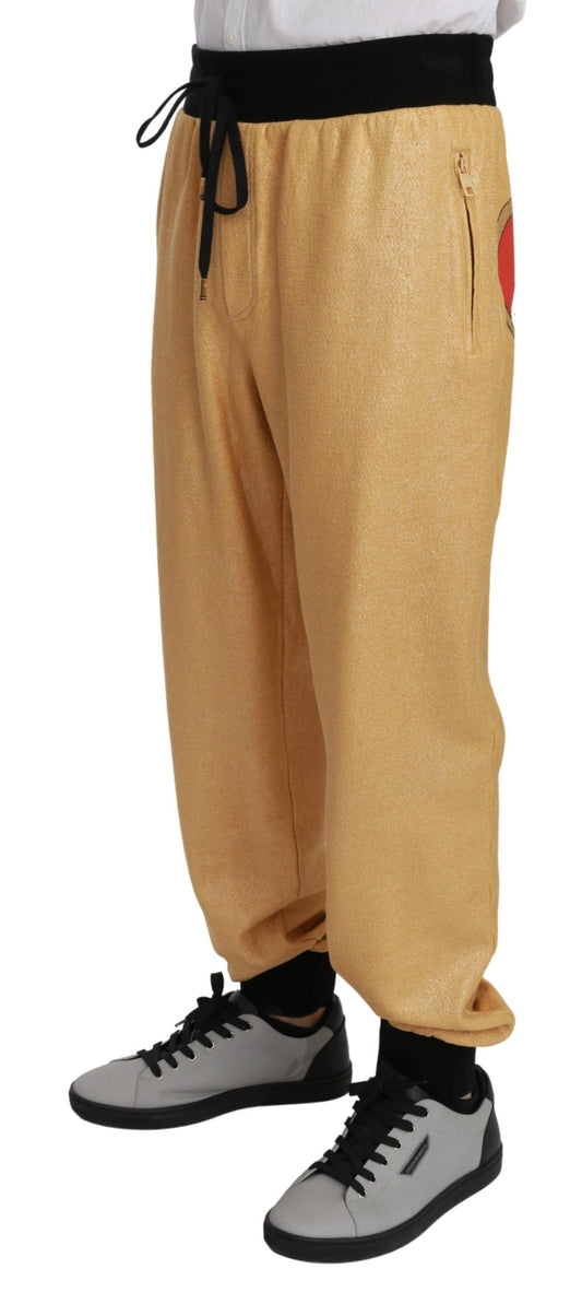 Gold Year Of The Pig Cotton Mens Pants Dolce & Gabbana