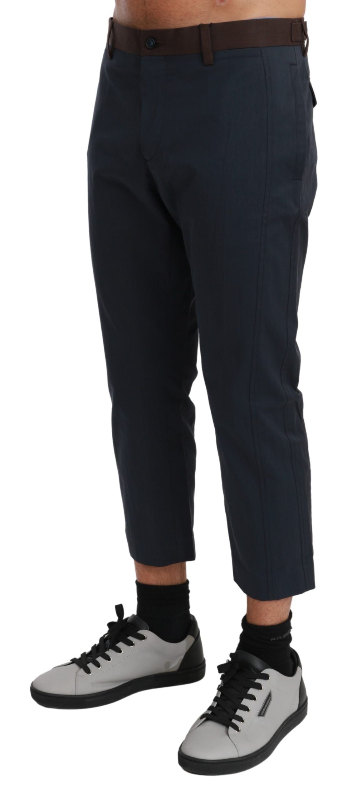 Brown Stripes Cropped Trousers Pants Dolce & Gabbana