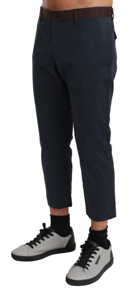 Brown Stripes Cropped Trousers Pants Dolce & Gabbana