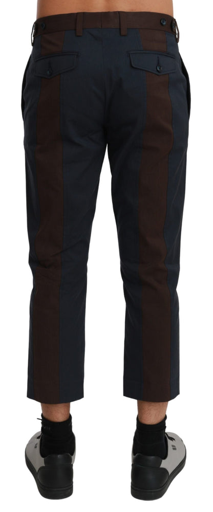 Brown Stripes Cropped Trousers Pants Dolce & Gabbana