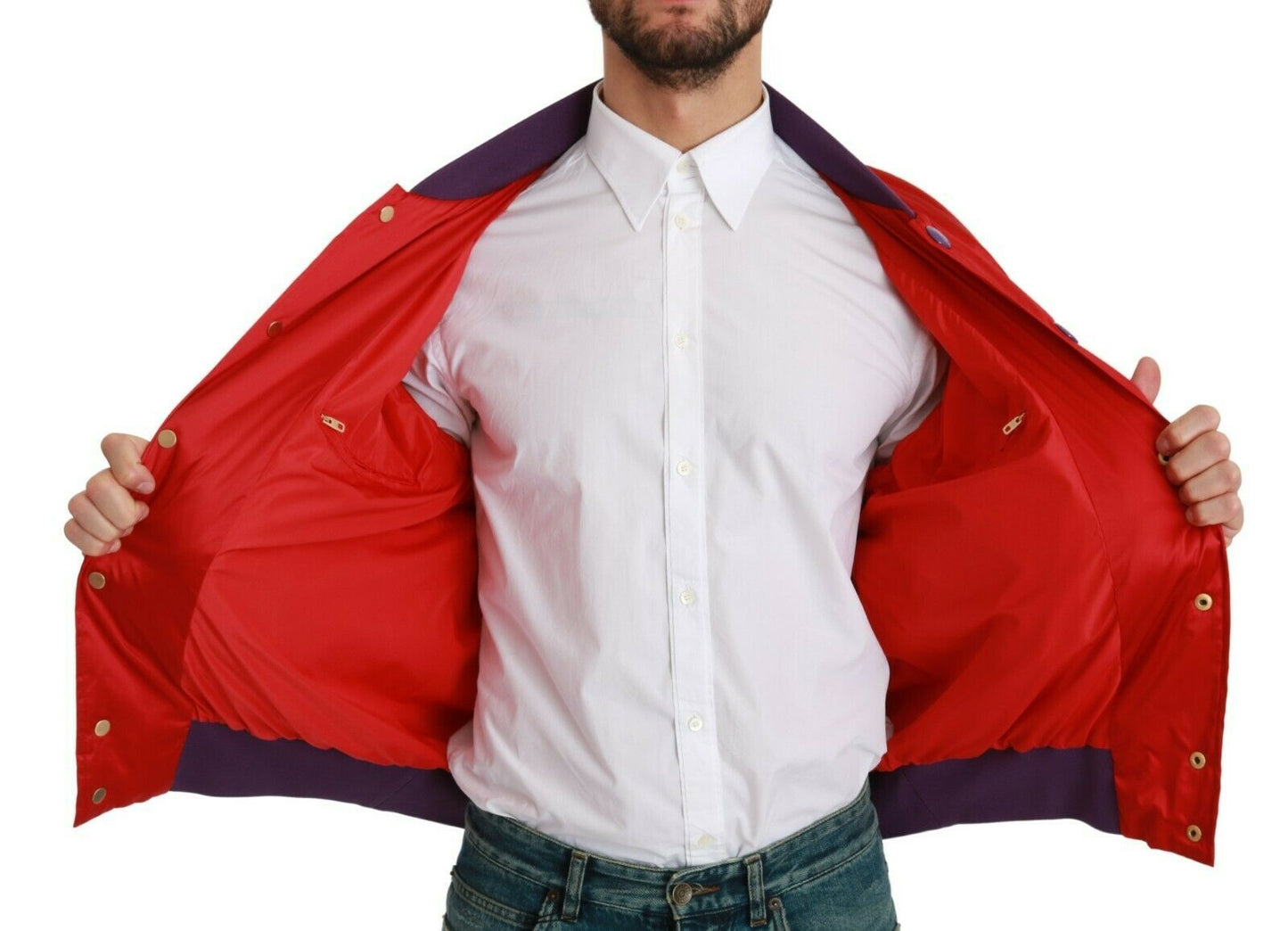 Red YEAR OF THE PIG Bomber Jacket Dolce & Gabbana