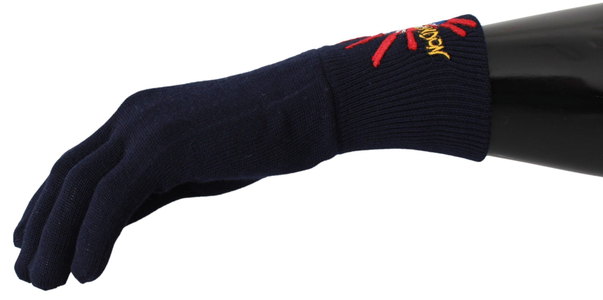 Blue #DGLovesLondon Embroidered Wool Gloves Dolce & Gabbana