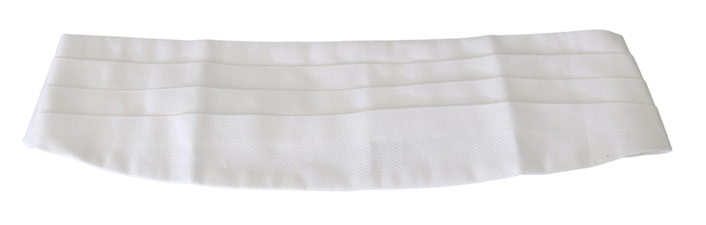 White Men Waist Belt Cotton Cummerbund Dolce & Gabbana