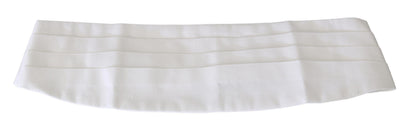 White Men Waist Belt Cotton Cummerbund Dolce & Gabbana