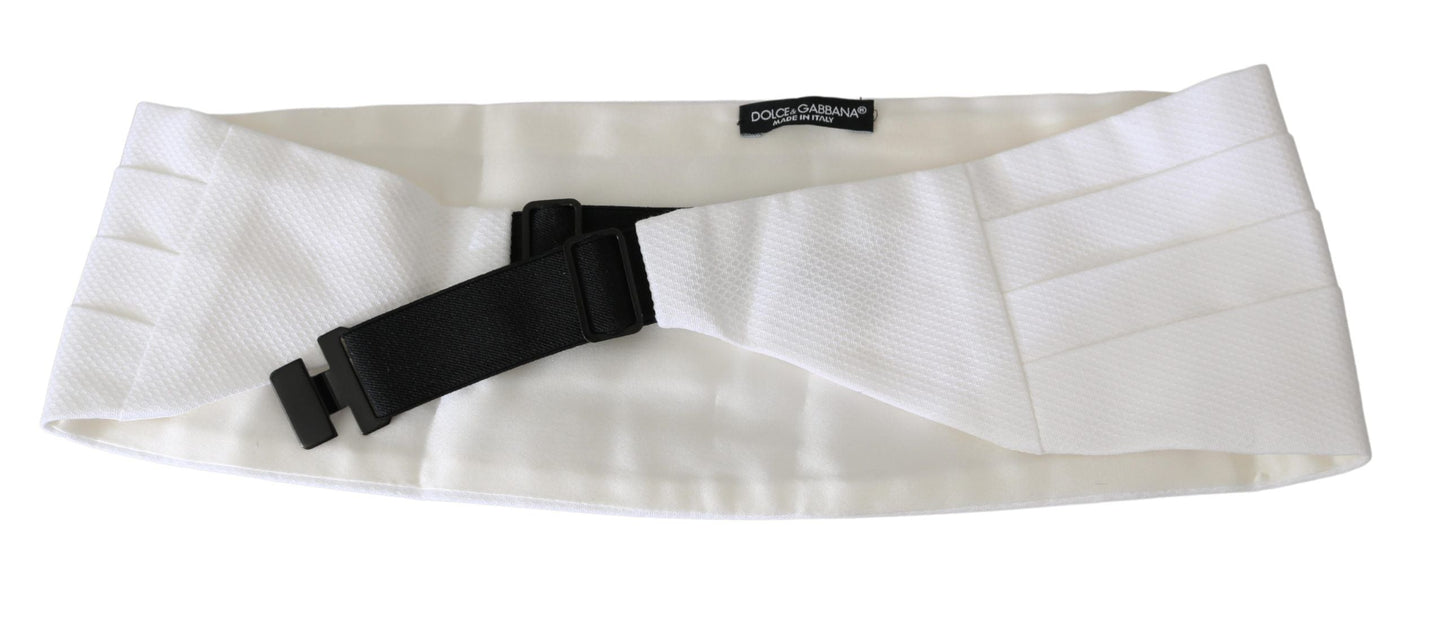 White Men Waist Belt Cotton Cummerbund Dolce & Gabbana