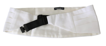 White Men Waist Belt Cotton Cummerbund Dolce & Gabbana