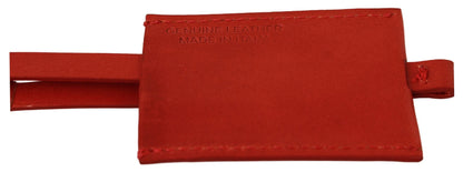Red Leather Branded Logo Keyring Keychain Costume National