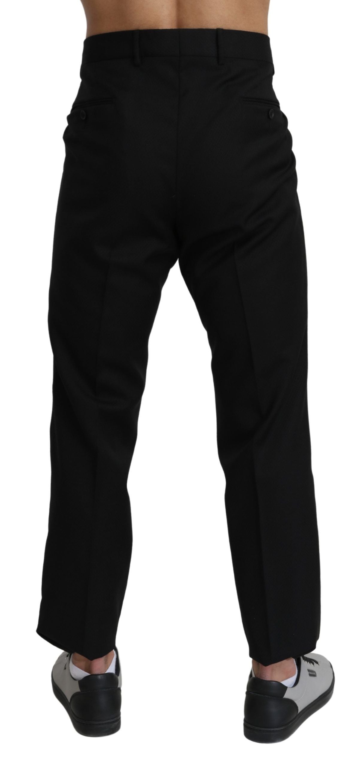 Black Cotton Wool Formal Dress Pants Dolce & Gabbana