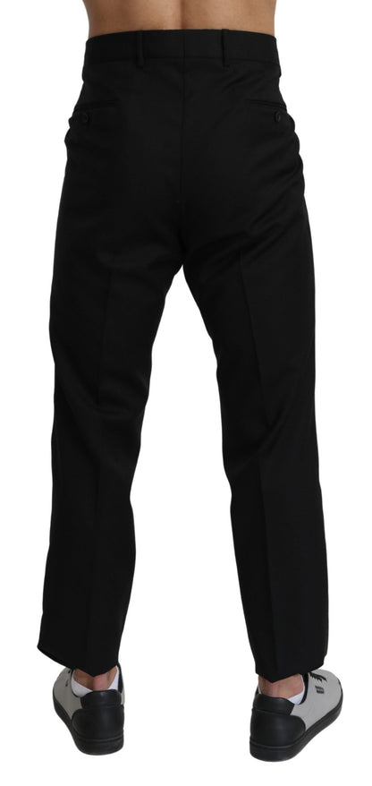 Black Cotton Wool Formal Dress Pants Dolce & Gabbana