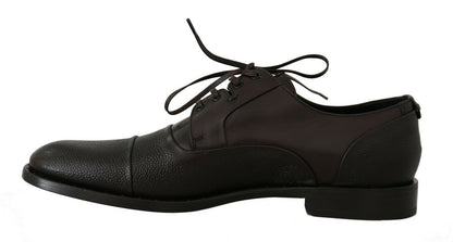 Brown Leather Laceups Dress Mens Shoes Dolce & Gabbana