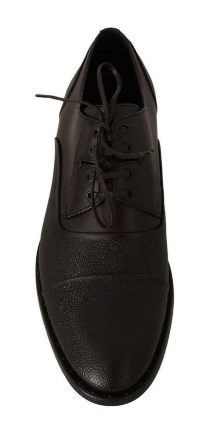 Brown Leather Laceups Dress Mens Shoes Dolce & Gabbana