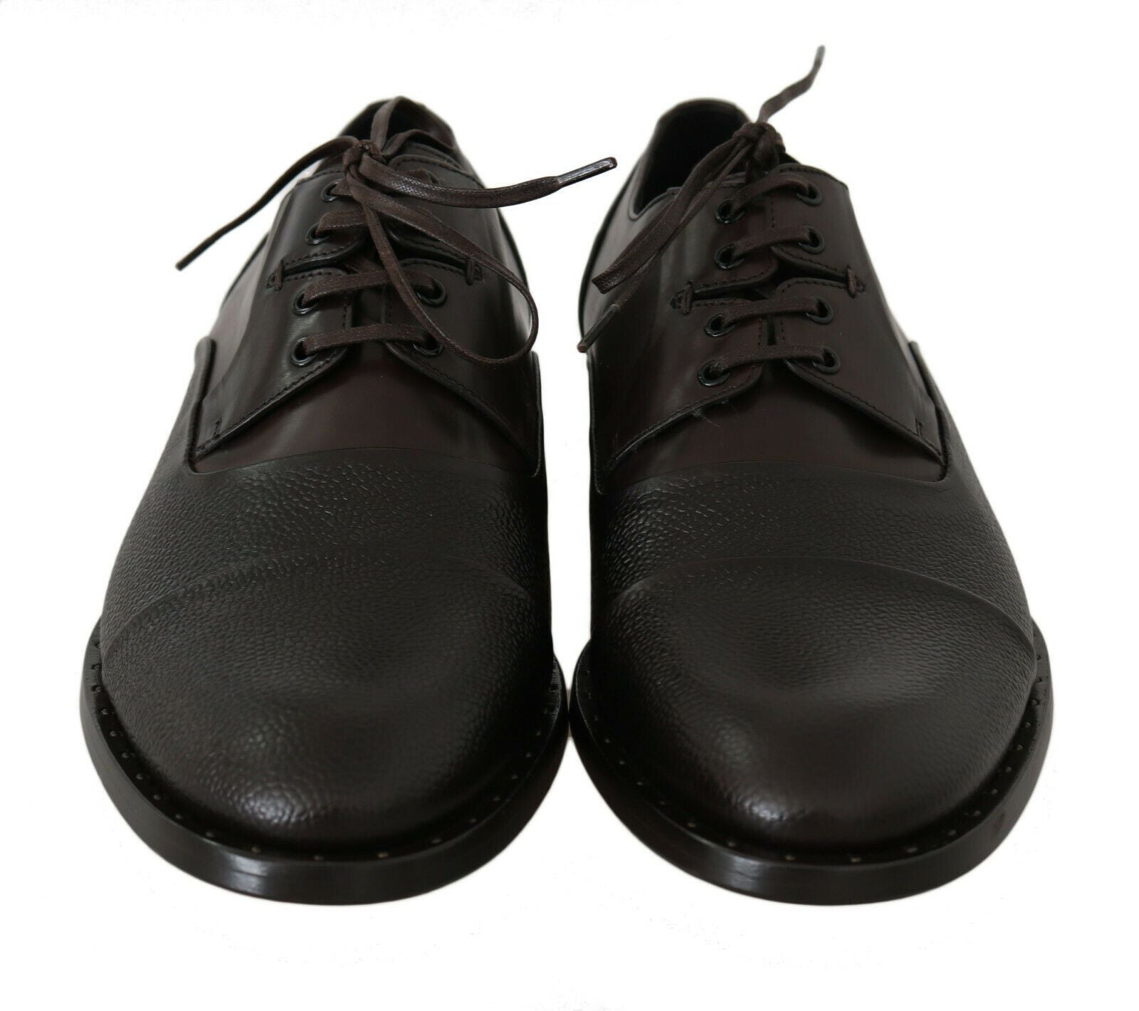 Brown Leather Laceups Dress Mens Shoes Dolce & Gabbana