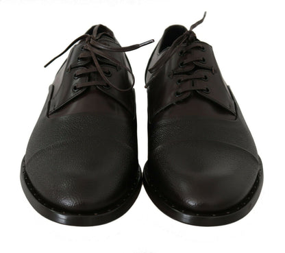 Brown Leather Laceups Dress Mens Shoes Dolce & Gabbana