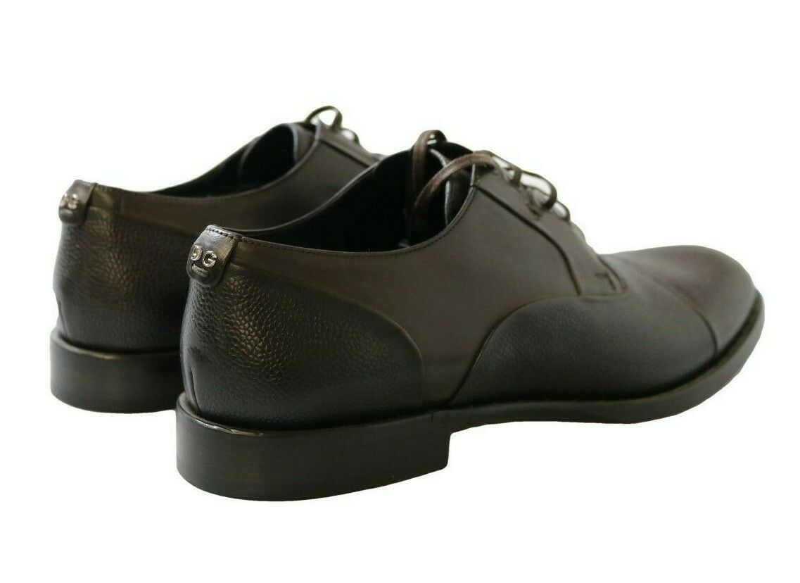 Brown Leather Laceups Dress Mens Shoes Dolce & Gabbana