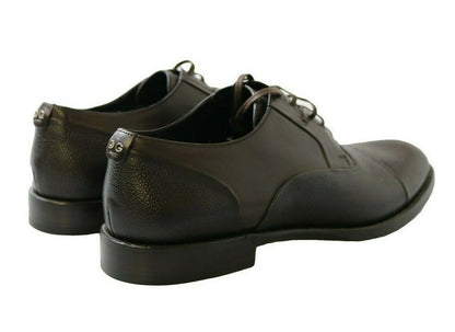 Brown Leather Laceups Dress Mens Shoes Dolce & Gabbana
