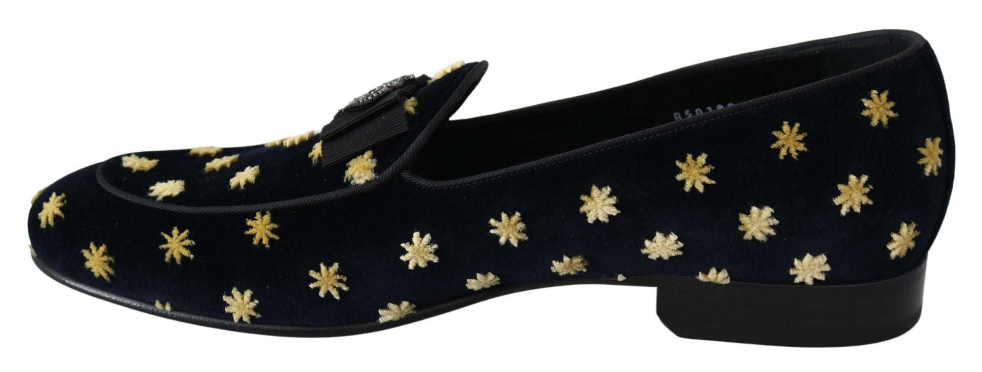 Blue Velvet Crown Slippers Loafers Shoes Dolce & Gabbana