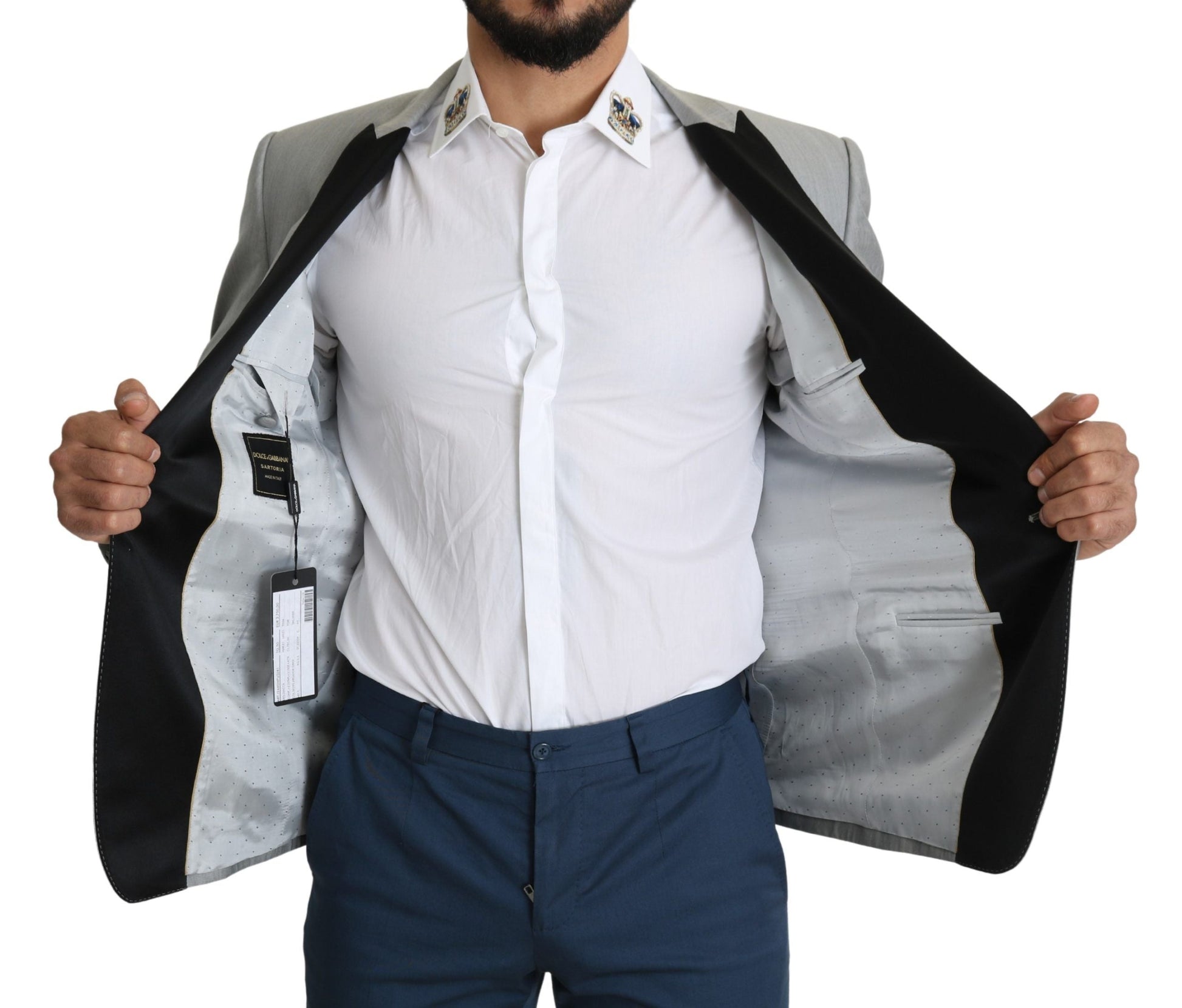 Light Gray Single Breasted SARTORIA Blazer Dolce & Gabbana