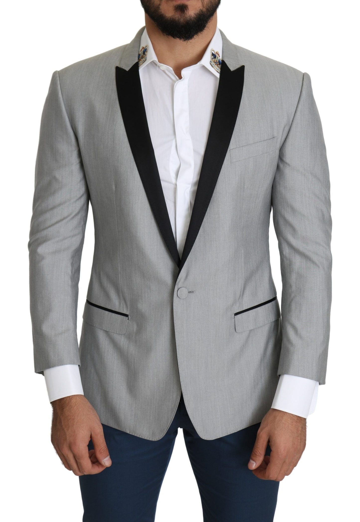 Light Gray Single Breasted SARTORIA Blazer Dolce & Gabbana