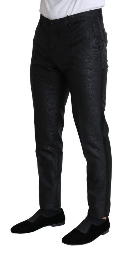 Black Metallic Skinny Trouser Dress Dolce & Gabbana
