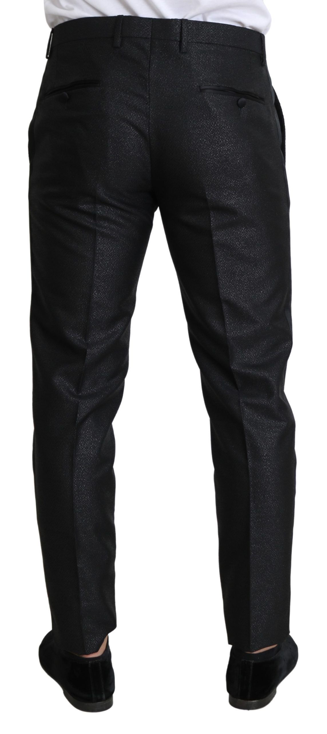 Black Metallic Skinny Trouser Dress Dolce & Gabbana