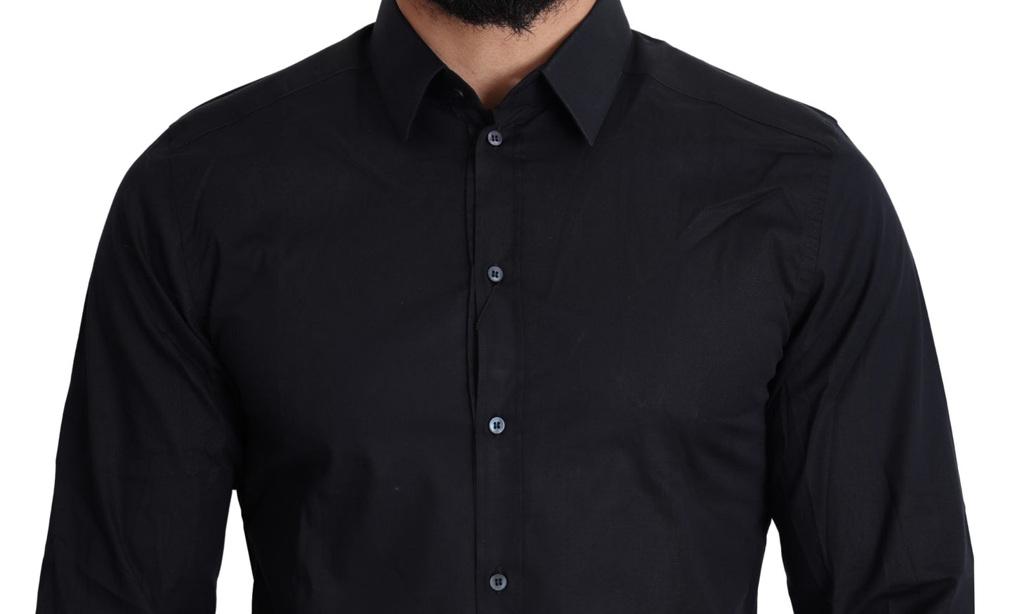 Blue Cotton Formal GOLD Dress Shirt Dolce & Gabbana