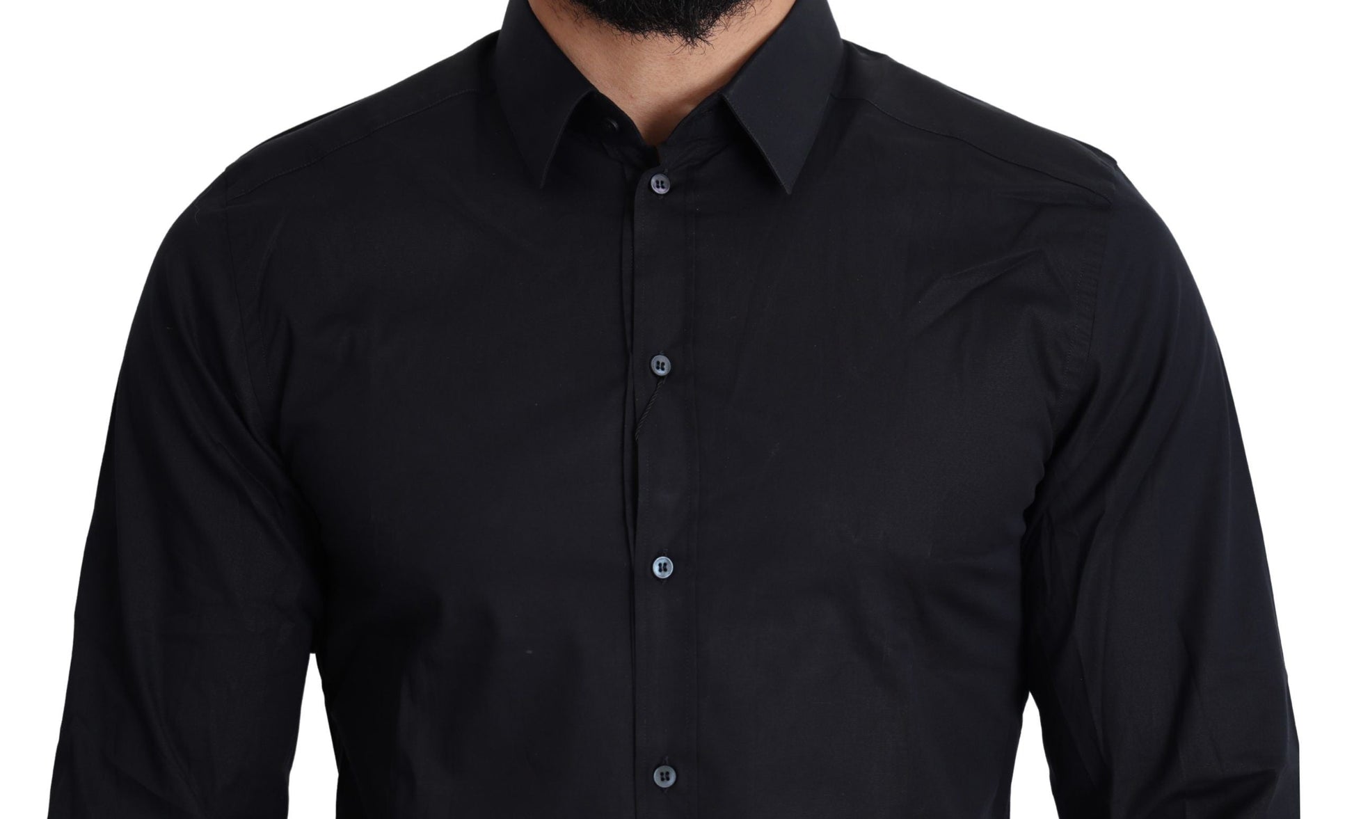 Blue Cotton Formal GOLD Dress Shirt Dolce & Gabbana